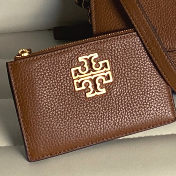 Tory Burch Handbags - Tory Burch Britten Zip Card Case - "Moose" Color